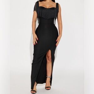 Formal Bandage Maxi Dress Black
